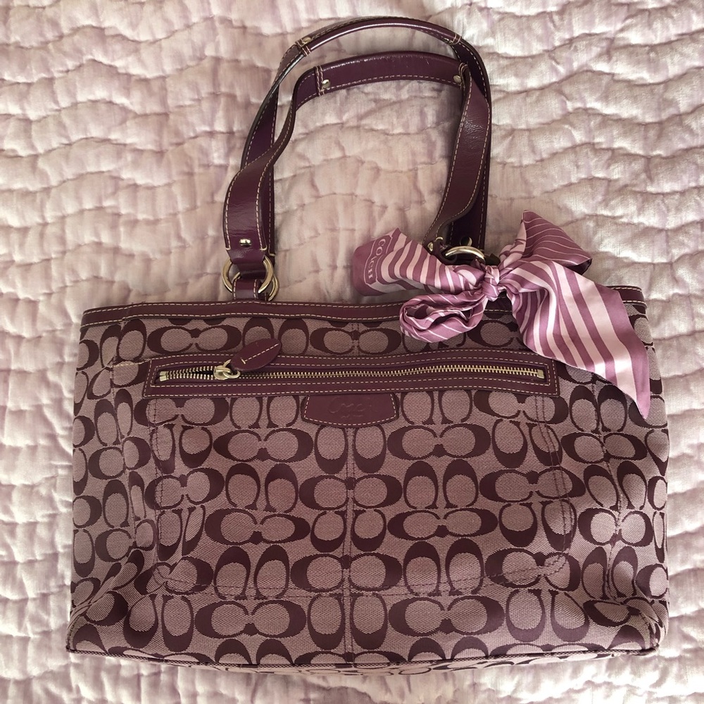 Coach Tote Bag with Silk Scarf